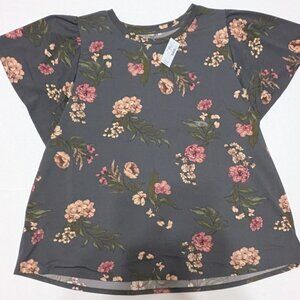 Maurices - Women's Blouse Gray w/Flowers - Size 2X